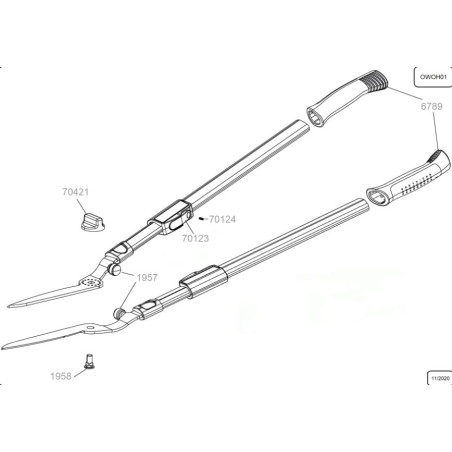 Bouton basculant pour élagueur télescopique Outils Wolf