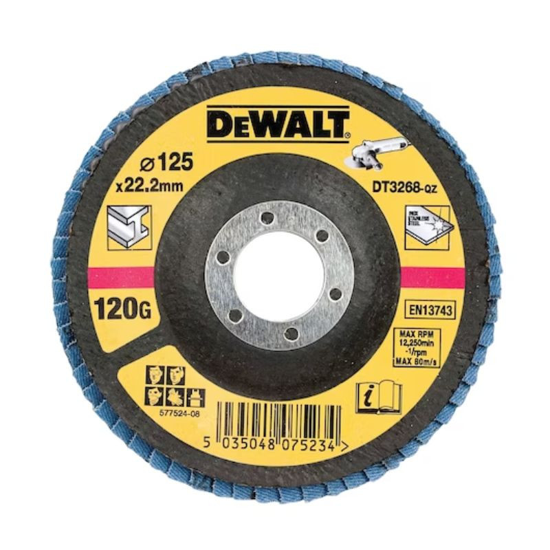 Disque a lamelles type 29 - grain 120 ø 125 mm Dewalt