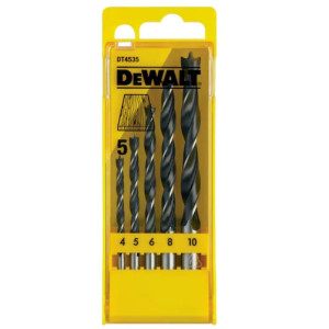 Coffret Dewalt 5 mèches à bois 3 pointes pour perceuse