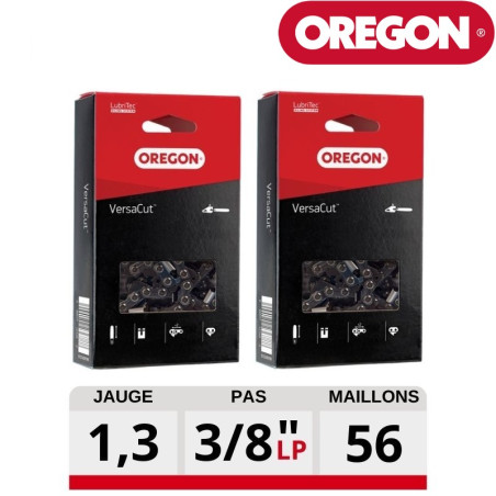 Kit 2 chaines tronçonneuse Oregon VersaCut 56 dents 91VXL