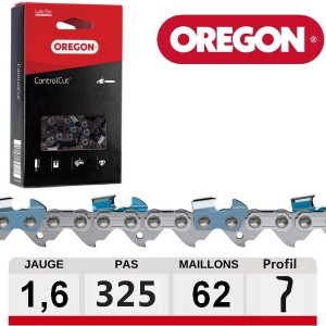 Chaine tronçonneuse ControlCut 62 dents .325 Oregon 22BPX