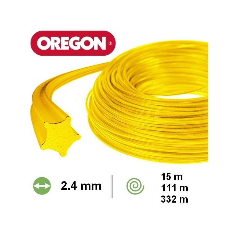 Fil nylon étoile Oregon débroussailleuse 2.4 mm