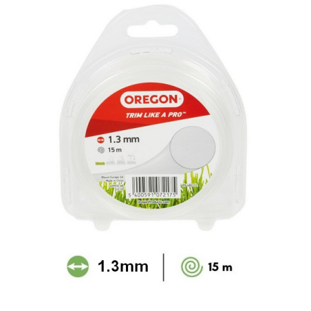 Fil rond clair débroussailleuse Oregon 1,3 mm X 15m