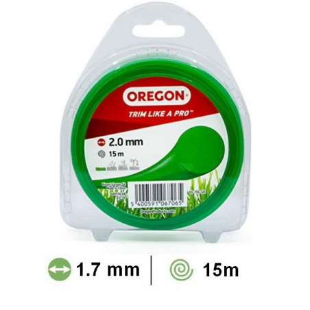 Fil rond vert débroussailleuse Oregon 2 mm X 15m