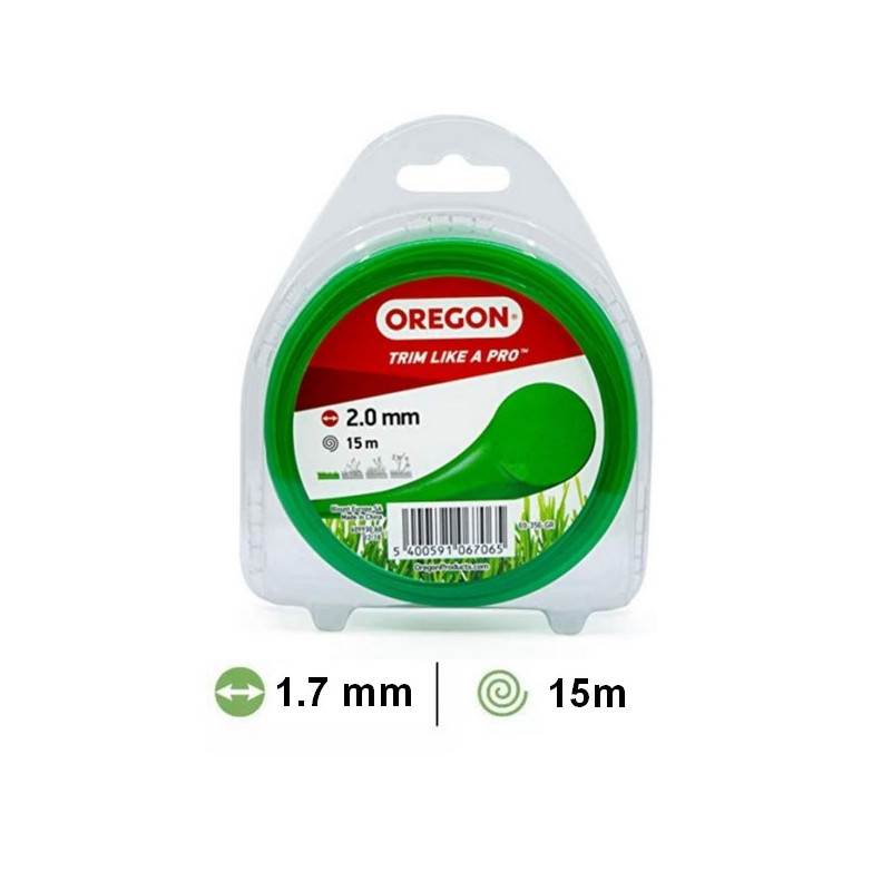 Fil rond vert débroussailleuse Oregon 2 mm X 15m