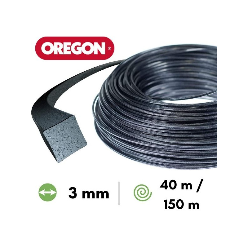 Fil nylon / alu carré Oregon Nylium® débroussailleuse 3 mm