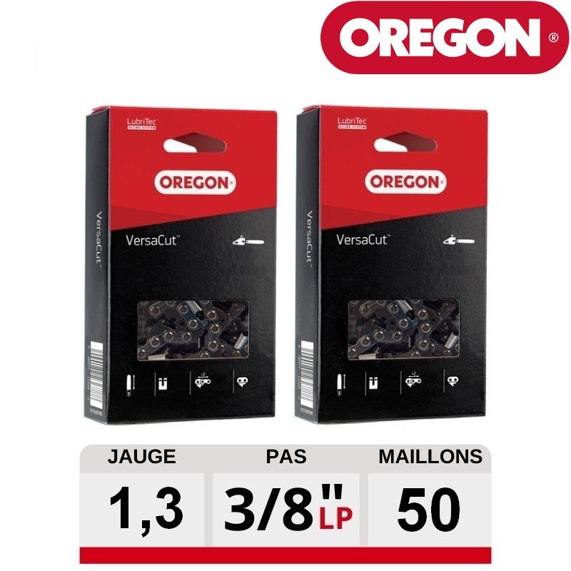 Pack 2 Chaines tronçonneuse Oregon Versacut 50 dents 91VXL050E