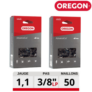 Kit 2 chaines tronçonneuse Oregon advanceCut 50 dents