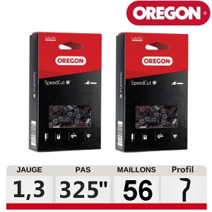 Kit 2 chaines tronçonneuse Oregon SpeedCut 56 dents 95TXL056E