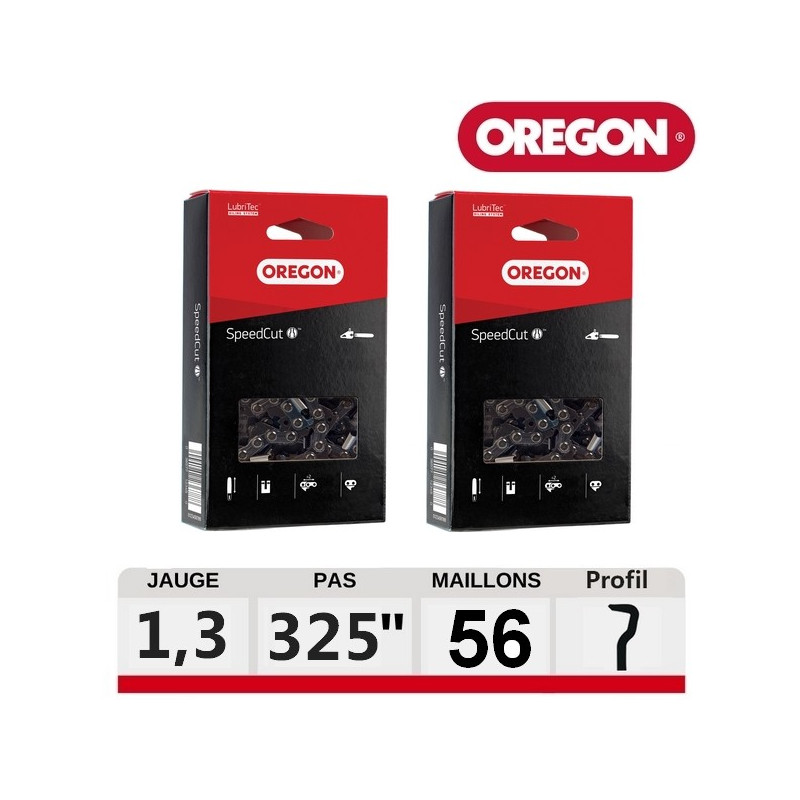 Kit 2 chaines tronçonneuse Oregon SpeedCut 56 dents 95TXL056E