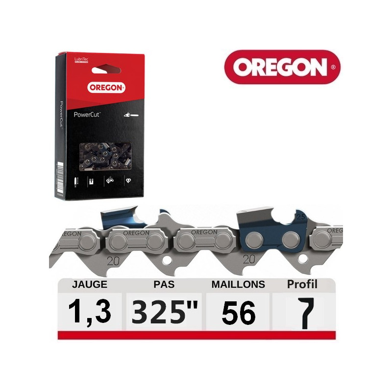 Chaine tronçonneuse professionnelle PowerCut 56 dents .325 OREGON 20LPX