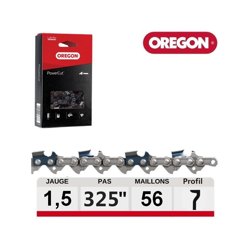 Chaine tronçonneuse carrée PowerCut 56 dents Oregon 21LPX