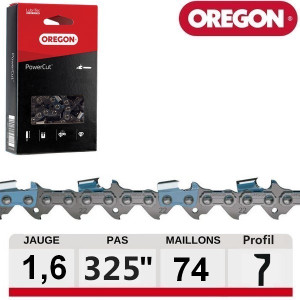 Chaine tronçonneuse carrée PowerCut 74 dents Oregon 22LPX pour AEG/STIHL