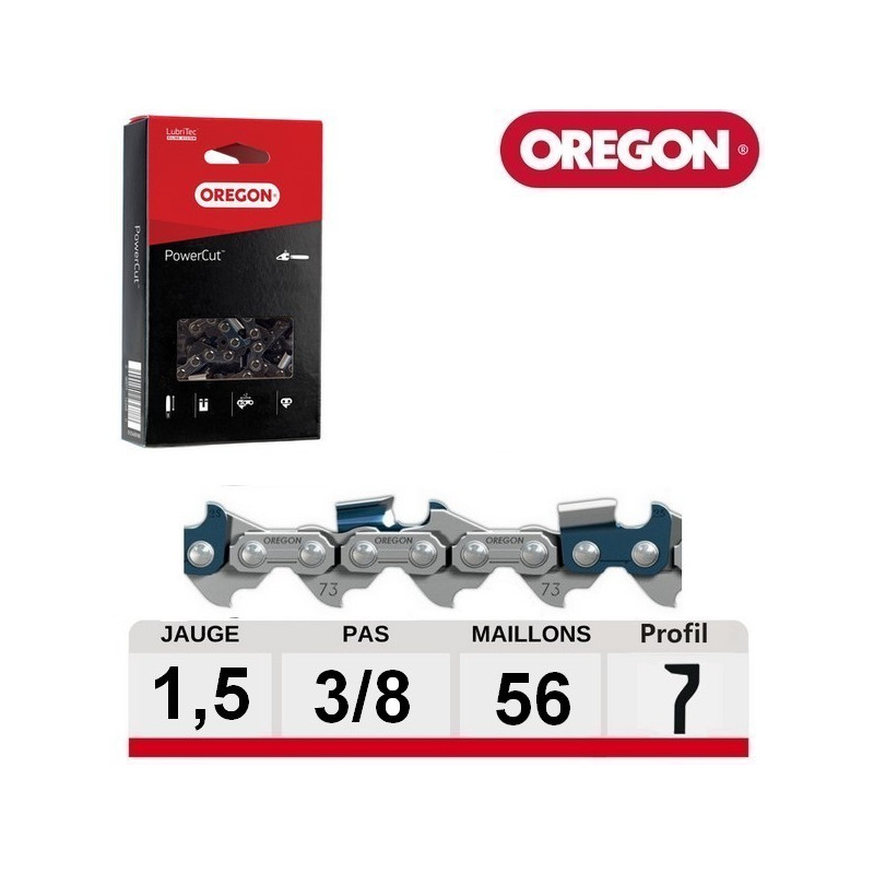 Chaine tronçonneuse carrée PowerCut 56 dents Oregon 73LPX