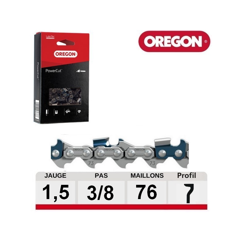 Chaine tronçonneuse carrée PowerCut 72 dents Oregon 73LPX072E