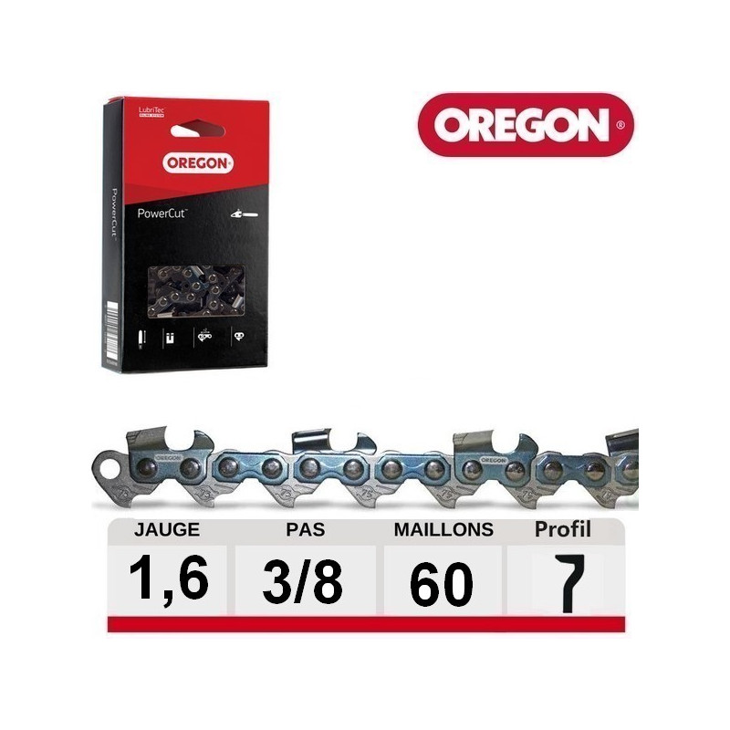 Chaine tronçonneuse carrée PowerCut 60 dents Oregon 75EXL pour Stihl