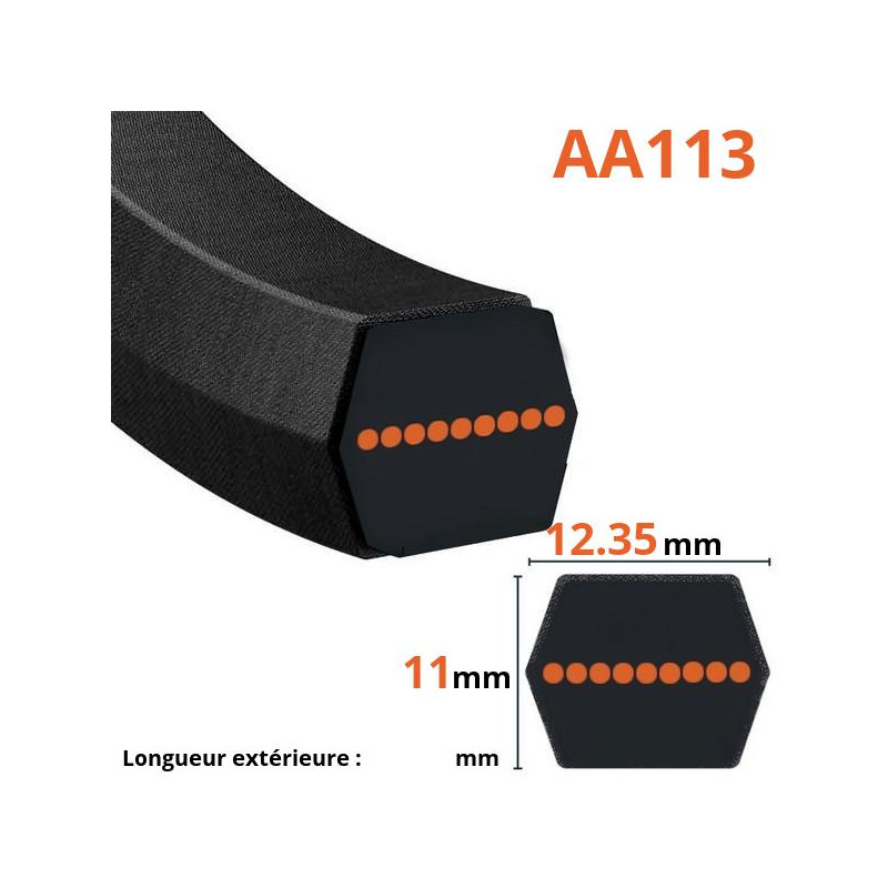 Courroie lisse hexagonale AA113