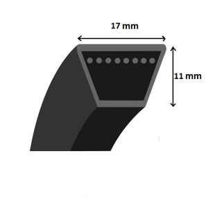 Courroie lisse trapézoïdale B58