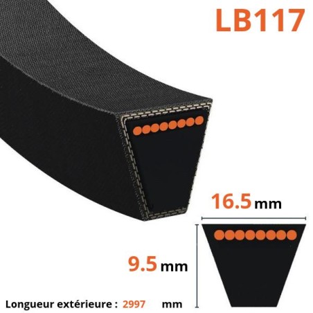 Courroie lisse trapézoïdale LB117