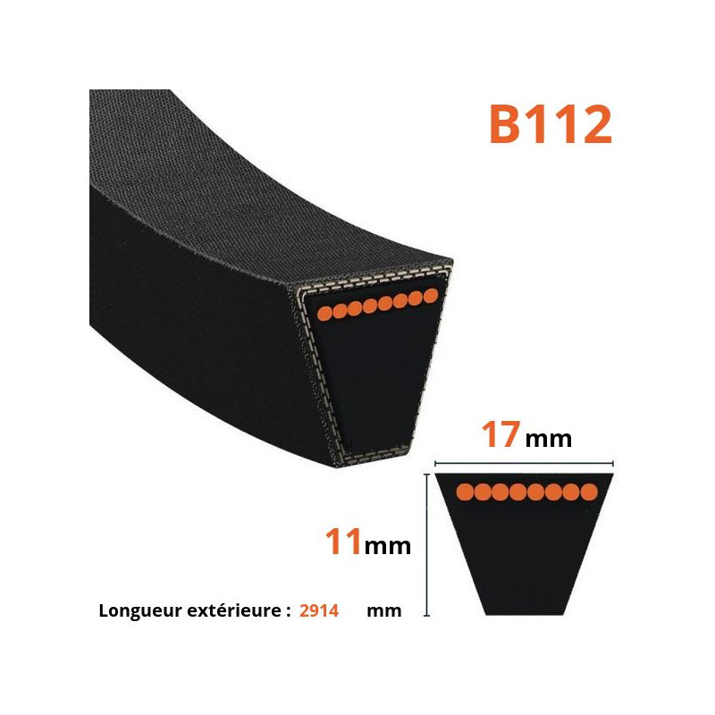 Courroie lisse trapézoïdale B112